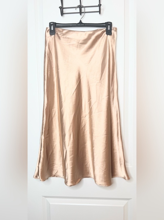 Altar'd State Dresses & Skirts - Alter’d State Satin Midi Skirt M Champagne Bias Cut Slip Skirt Made USA